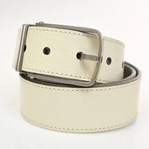 LOUIS VUITTON LV Logo Belt 90/36 Damier Infini leather White